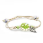 Bratara cu Flori Presate - Verde - L'ambiance